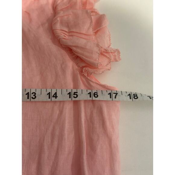 Sea‎ New York Sz 0 Micah Ramie Dress Flutter Sleeve Tiered Ruffle Cottage Pink - Picture 5 of 11